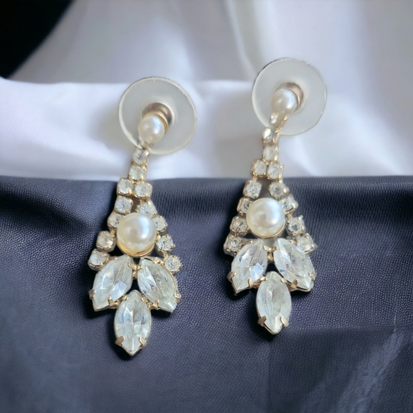 Retro rhinestone  earrings - Picture 3 of 7